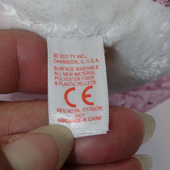 Ty Beanie Boo Nina Mouse White Pink Glitter Plush Toy Tutu 6" NO Hang Tag - Picture 6 of 8